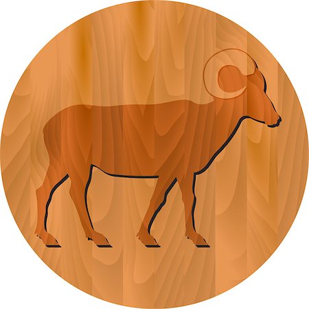 Chinese New Year - Goat Year - zodiac sign - vector illustration. This file is vector, can be scaled to any size without loss of quality. Stock Photo - Budget Royalty-Free & Subscription, Code: 400-07934158