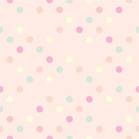 Colorful pastel polka dots on baby pink background - retro seamless pattern for backgrounds, blogs, www, scrapbooks, party or baby shower invitations and wedding cards. Stock Photo - Budget Royalty-Free & Subscription, Code: 400-07936310