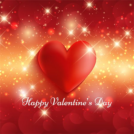 simsearch:400-06528675,k - Valentine's Day background with glossy red heart Stockbilder - Microstock & Abonnement, Bildnummer: 400-07936399
