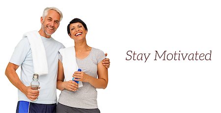 exercise for women over 50 years old - Portrait of a happy fit couple standing over white background Stock Photo - Budget Royalty-Free & Subscription, Code: 400-07936602