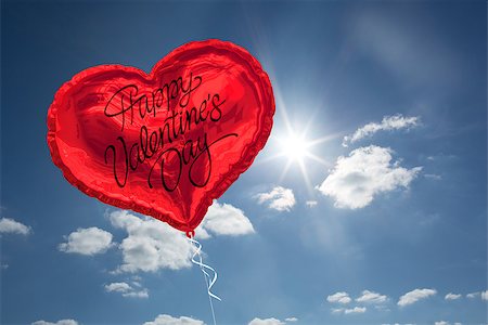 simsearch:400-07936959,k - Happy valentines day against cloudy sky with sunshine Foto de stock - Royalty-Free Super Valor e Assinatura, Número: 400-07936936
