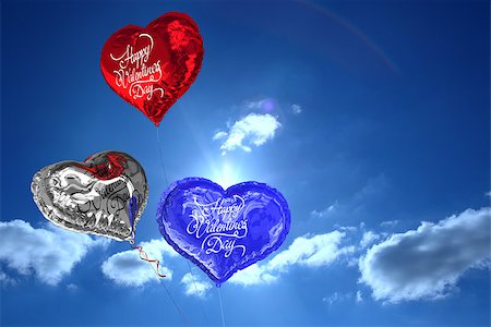 simsearch:400-07936959,k - Happy valentines day against sky Foto de stock - Royalty-Free Super Valor e Assinatura, Número: 400-07936944