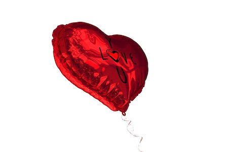 simsearch:400-07936959,k - Cute valentines message against red heart balloon Foto de stock - Royalty-Free Super Valor e Assinatura, Número: 400-07936974