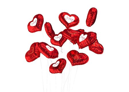 simsearch:400-07936959,k - Valentines love hearts against heart balloons Foto de stock - Royalty-Free Super Valor e Assinatura, Número: 400-07936977