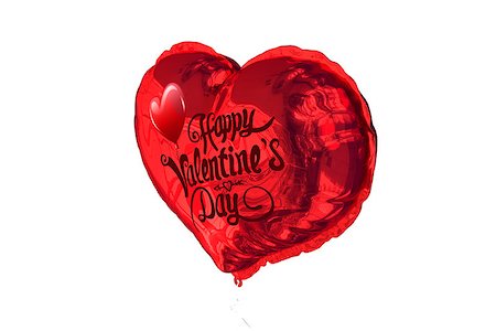 simsearch:400-07936959,k - Cute valentines message against red heart balloon Foto de stock - Royalty-Free Super Valor e Assinatura, Número: 400-07936972