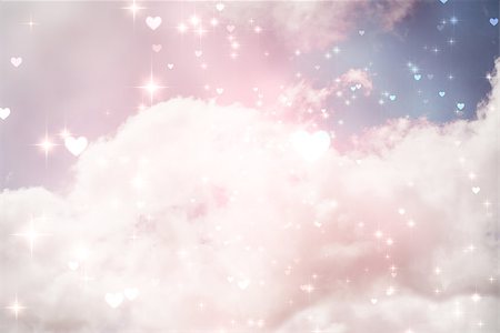 simsearch:400-07936959,k - Valentines heart design against bright blue sky with clouds Foto de stock - Royalty-Free Super Valor e Assinatura, Número: 400-07937249