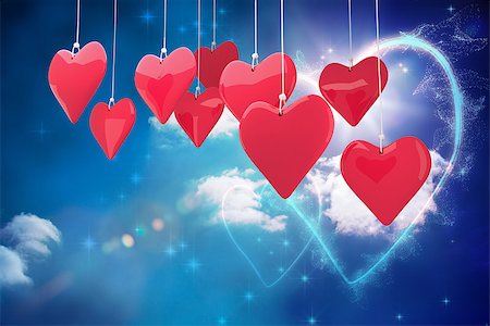 simsearch:400-07936959,k - Love hearts against valentines heart design Foto de stock - Royalty-Free Super Valor e Assinatura, Número: 400-07937261
