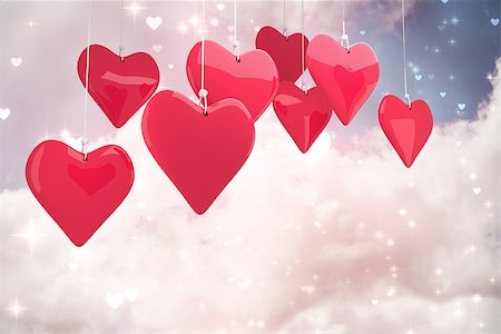 simsearch:400-07936959,k - Love hearts against valentines heart design Foto de stock - Royalty-Free Super Valor e Assinatura, Número: 400-07937262