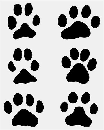 simsearch:400-04327046,k - Black print of paw of dogs and cats, vector Photographie de stock - Aubaine LD & Abonnement, Code: 400-07937663