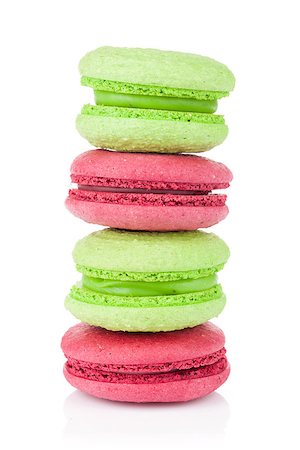 Colorful macarons. Isolated on white background Stock Photo - Budget Royalty-Free & Subscription, Code: 400-07937780