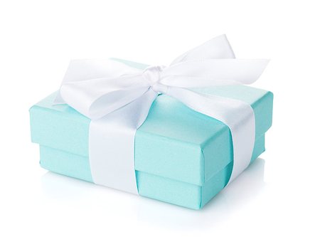 Gift box with bow. Isolated on white background Stock Photo - Budget Royalty-Free & Subscription, Code: 400-07937782