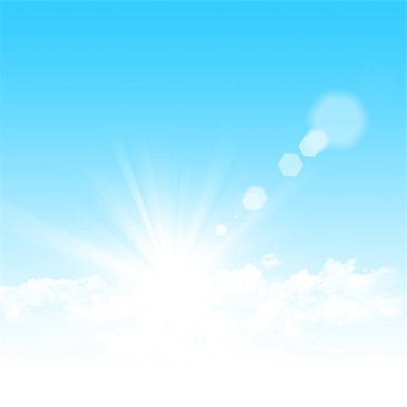 Blue sky and clouds abstract background illustration with copy space Foto de stock - Super Valor sin royalties y Suscripción, Código: 400-07937829