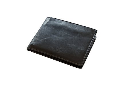 empty wallet - Handmade billfold on white background Stock Photo - Budget Royalty-Free & Subscription, Code: 400-07938091