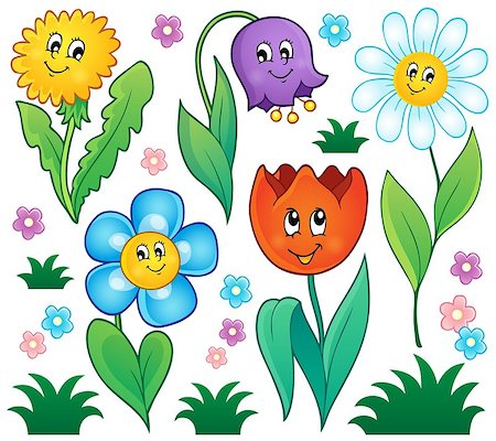 simsearch:400-08076059,k - Cartoon flowers collection 4 - eps10 vector illustration. Stock Photo - Budget Royalty-Free & Subscription, Code: 400-07938107