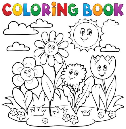 simsearch:400-08076059,k - Coloring book with flower theme 7 - eps10 vector illustration. Stock Photo - Budget Royalty-Free & Subscription, Code: 400-07938114