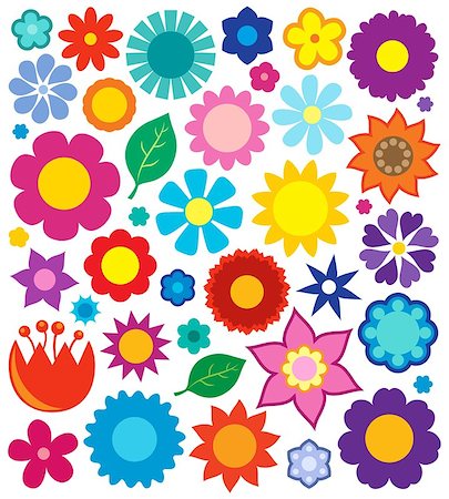 simsearch:400-08076059,k - Flower theme collection 4 - eps10 vector illustration. Stock Photo - Budget Royalty-Free & Subscription, Code: 400-07938123