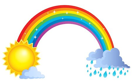 raindrops on cloud clip art - Rainbow topic image 1 - eps10 vector illustration. Stock Photo - Budget Royalty-Free & Subscription, Code: 400-07938141