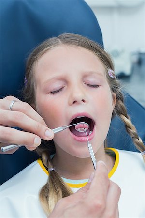 simsearch:6109-08389794,k - Close up of girl having her teeth examined by a dentist Stockbilder - Microstock & Abonnement, Bildnummer: 400-07938709