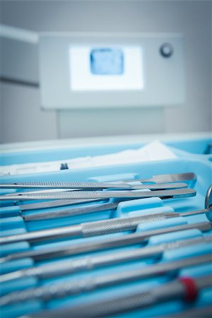 dentistry tray - Close up of dental tools Stock Photo - Budget Royalty-Free & Subscription, Code: 400-07938837