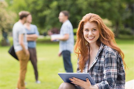 simsearch:400-07939821,k - Pretty student studying outside on campus at the university Photographie de stock - Aubaine LD & Abonnement, Code: 400-07939828