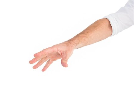 simsearch:400-07664375,k - Businessman holding his hand out on white background Foto de stock - Royalty-Free Super Valor e Assinatura, Número: 400-07930900