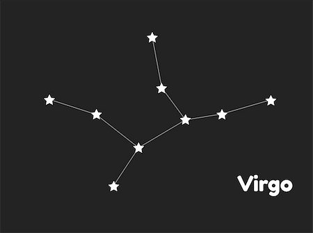 simsearch:400-07932239,k - star constellation of virgo on black background, vector Stock Photo - Budget Royalty-Free & Subscription, Code: 400-07932236