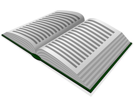 Vector illustration of green opened book with line Stock Photo - Budget Royalty-Free & Subscription, Code: 400-07932339