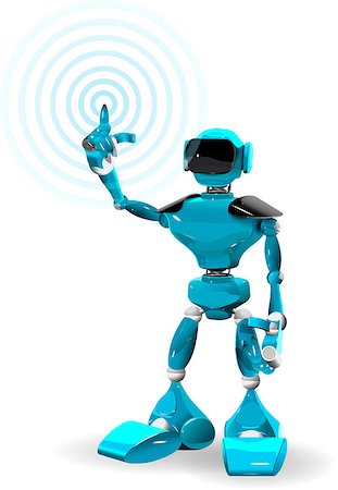 simsearch:400-07511289,k - Illustration of a blue robot on white background Fotografie stock - Microstock e Abbonamento, Codice: 400-07932515