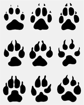 simsearch:400-04327046,k - Black print of paw of dogs, vector illustration Photographie de stock - Aubaine LD & Abonnement, Code: 400-07932510