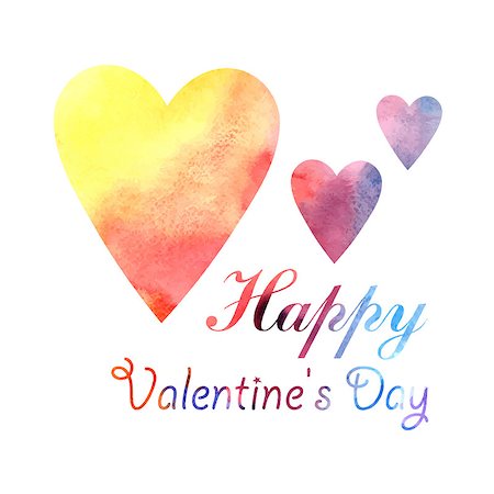 simsearch:400-07933418,k - bright watercolor vector background with hearts on a white background Photographie de stock - Aubaine LD & Abonnement, Code: 400-07932569