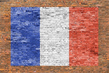 simsearch:400-08403526,k - Flag of France painted over aged brick wall Fotografie stock - Microstock e Abbonamento, Codice: 400-07932785