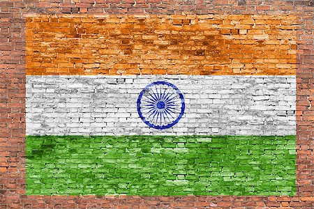 simsearch:400-07933897,k - Flag of India painted over old brick wall Fotografie stock - Microstock e Abbonamento, Codice: 400-07932810