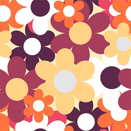 Flowers Nature Seamless Pattern Background Vector Illustration. EPS10 Stock Photo - Budget Royalty-Free & Subscription, Code: 400-07932990