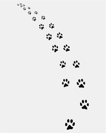 footprints on a path vector - Black trail of cat, turn left, vector illustration Stock Photo - Budget Royalty-Free & Subscription, Code: 400-07933044