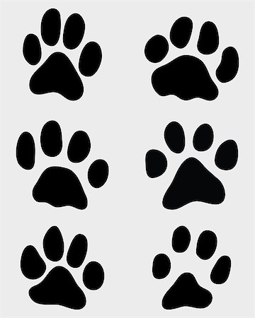 simsearch:400-04327046,k - Black print of paw of cats, vector illustration Photographie de stock - Aubaine LD & Abonnement, Code: 400-07933046