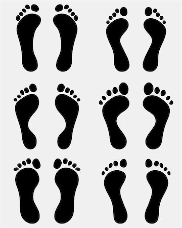 simsearch:400-06200030,k - Black prints of human feet, vector illustration Stock Photo - Budget Royalty-Free & Subscription, Code: 400-07933049