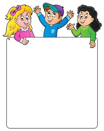 simsearch:400-04343808,k - Blank frame with happy kids - eps10 vector illustration. Stock Photo - Budget Royalty-Free & Subscription, Code: 400-07933334