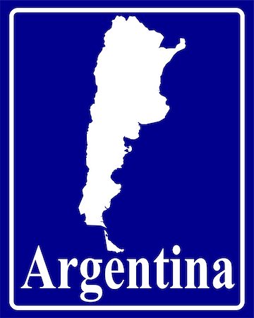 simsearch:400-08043932,k - sign as a white silhouette map of Argentina with an inscription on a blue background Fotografie stock - Microstock e Abbonamento, Codice: 400-07933448