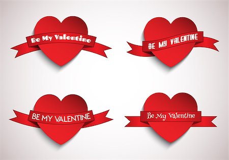 simsearch:400-06528675,k - Valentine's Day hearts with ribbons Stockbilder - Microstock & Abonnement, Bildnummer: 400-07933528