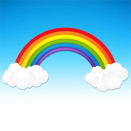 Color Rainbow With Cloud With Gradient Mesh, Vector Illustration Stock Photo - Budget Royalty-Free & Subscription, Code: 400-07954185