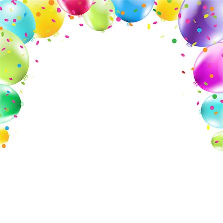 fun happy colorful background images - Color Balloons Frame With Gradient Mesh, Vector Illustration Foto de stock - Super Valor sin royalties y Suscripción, Código: 400-07954182