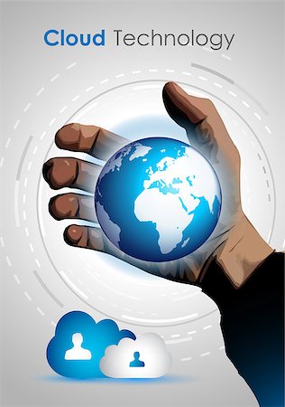 Cloud technology concept image to show data storage and online access to computer services from all over the world. Ideal for brochure, covers or flyers. Stock Photo - Budget Royalty-Free & Subscription, Code: 400-07954387