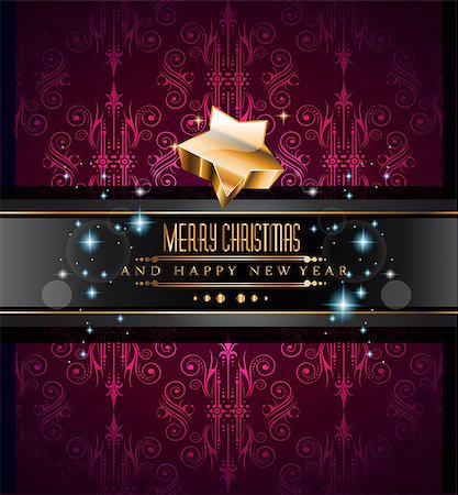 red christmas invitation - New Year and Happy Christmas background for your flyers, invitation, party posters, greetings card, brochure cover or generic banners. Stock Photo - Budget Royalty-Free & Subscription, Code: 400-07954381
