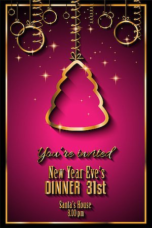 red christmas invitation - New Year and Happy Christmas background for your flyers, invitation, party posters, greetings card, brochure cover or generic banners. Stock Photo - Budget Royalty-Free & Subscription, Code: 400-07954410