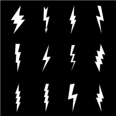 Lightning flat icons set Foto de stock - Super Valor sin royalties y Suscripción, Código: 400-07954575