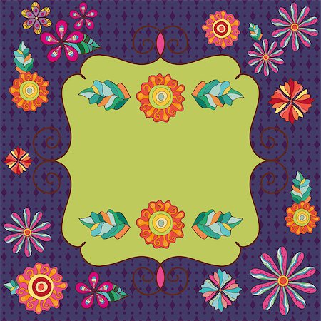 simsearch:400-07954617,k - Abstract Floral Colored Background with green Frame Stock Photo - Budget Royalty-Free & Subscription, Code: 400-07954617