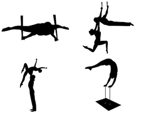 simsearch:400-07306582,k - aerial acrobats in the circus on a white background Stock Photo - Budget Royalty-Free & Subscription, Code: 400-07954613