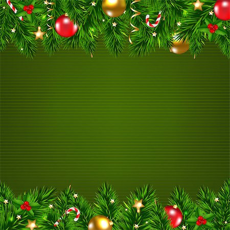 Dark Green Retro Card With Fir Tree With Gradient Mesh, Vector Illustration Foto de stock - Royalty-Free Super Valor e Assinatura, Número: 400-07954661