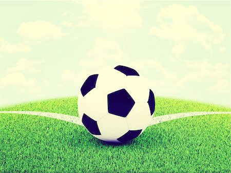 simsearch:400-08372849,k - Soccer ball on a corner of the football field. Sky and clouds above Stock Photo - Budget Royalty-Free & Subscription, Code: 400-07955115