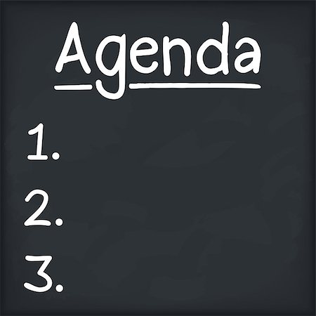 Agenda written on blackboard, vector eps10 illustration Stock Photo - Budget Royalty-Free & Subscription, Code: 400-07955149